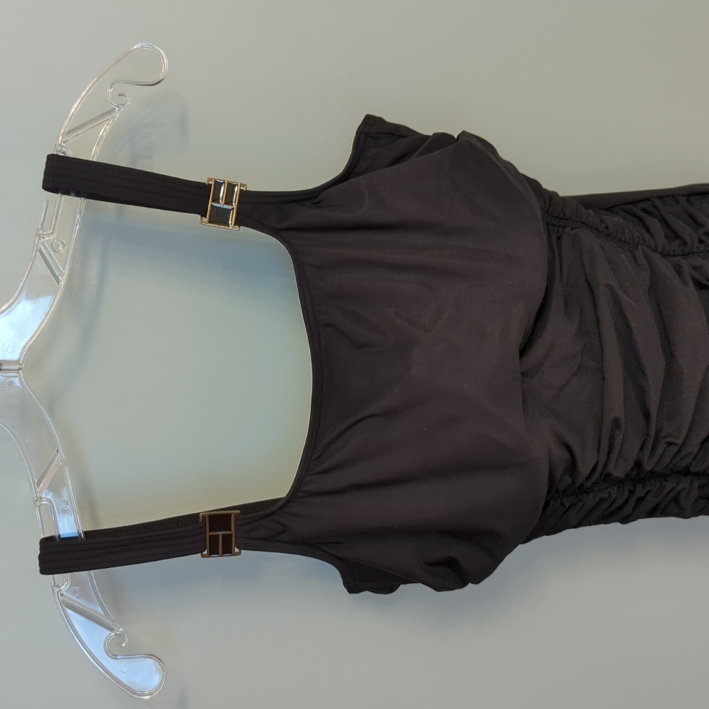 Lands End black one piece swimsuit. Size 14.